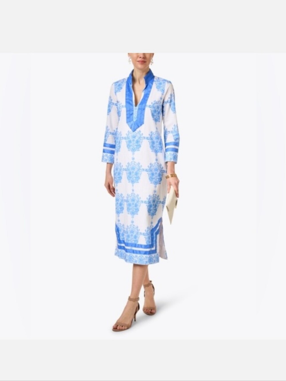 New SAIL TO SABLE
White and Blue Print Cotton Tunic Dress